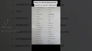 HERE is a list of demons & names of evil spirits.
