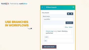 How to use branches in workflows in HubSpot