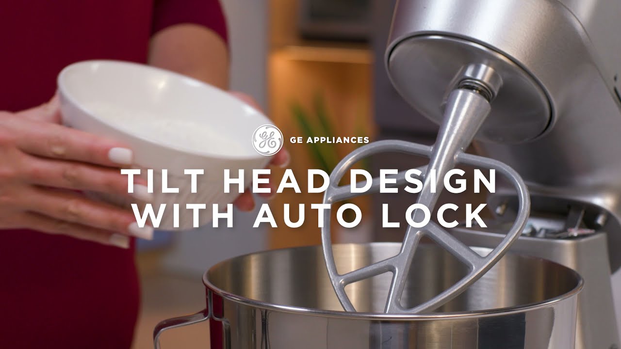 Granite Gray  GE Stand Mixer: Tilt Head Design with Auto Lock 