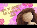 How to crochet DOLL WIG into head - Как ввязать трессы в голову кукле