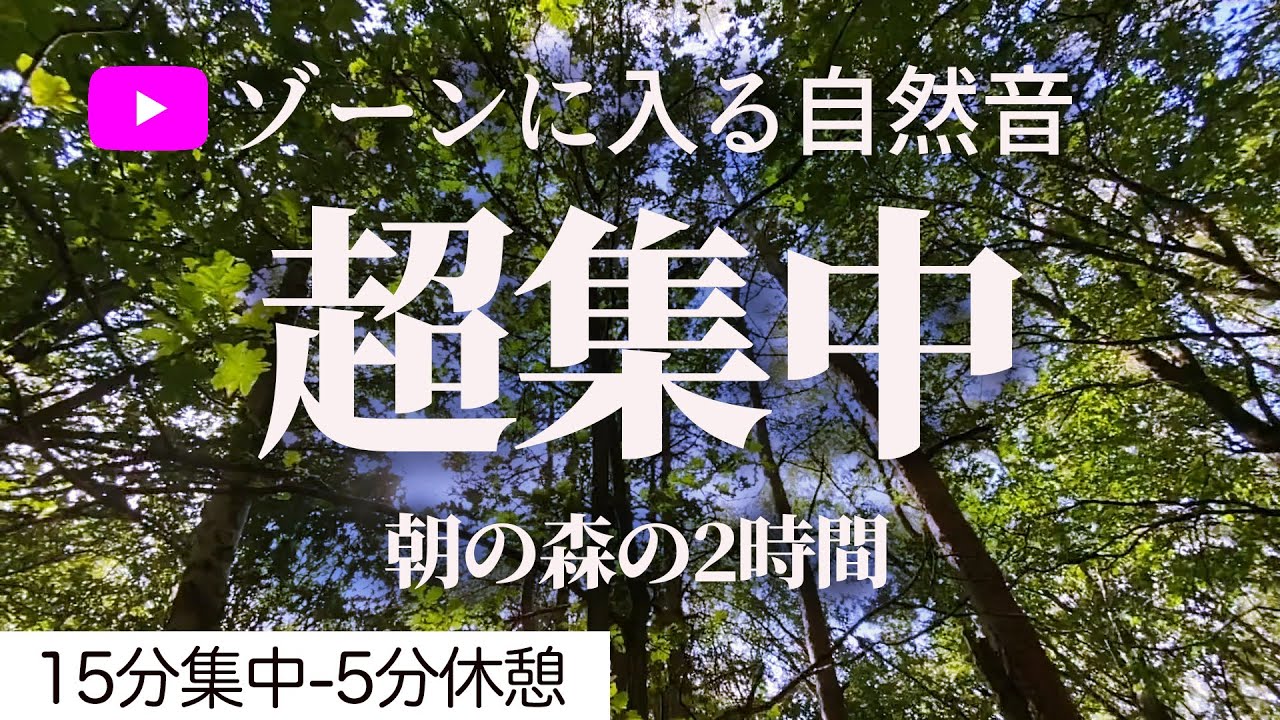 ポモドーロタイマー 15分集中 5分休憩 森の音の勉強用タイマー Youtube