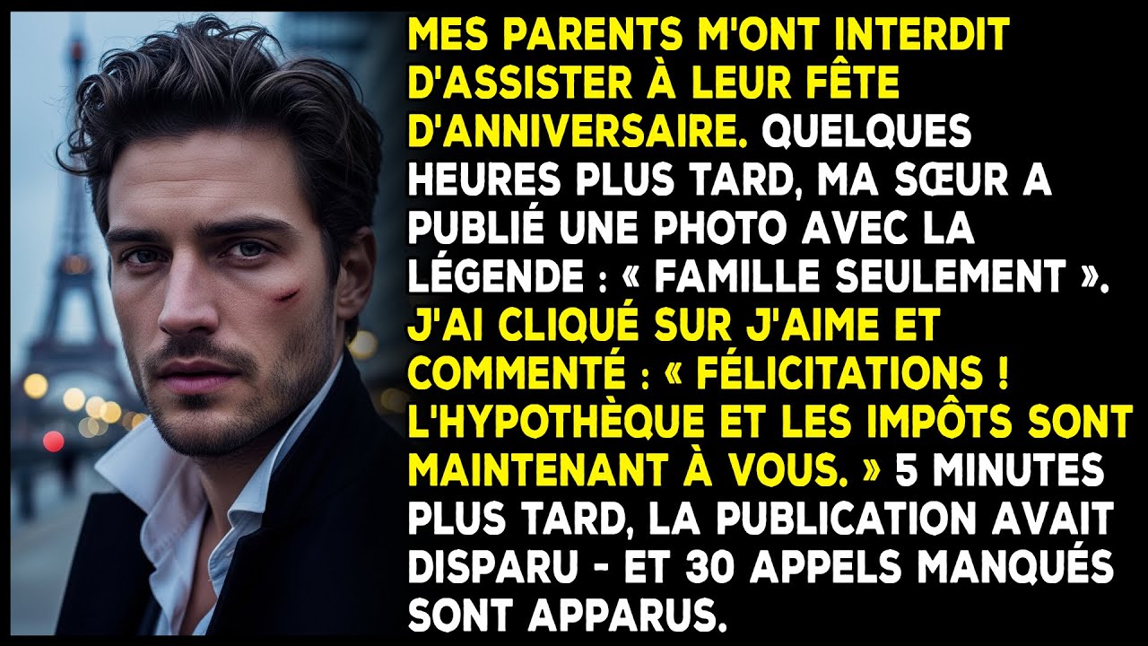 À l’anniversaire de mes parents, j'étais interdit — puis ma sœur a posté une photo…