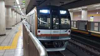 東京メトロ有楽町線10000系10111F各駅停車川越市駅行き新富町駅発車(2023/2/3)