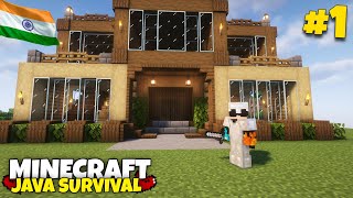 Minecraft 🔥 Survival series EP - 1 in Hindi 1.20 | Made Survival house & Iron Armor & tools 🤩