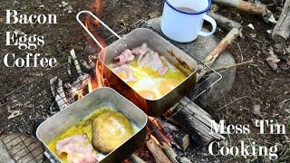 Mess Tin Cooking // Bacon/Eggs/Coffee // Woodland Cooking