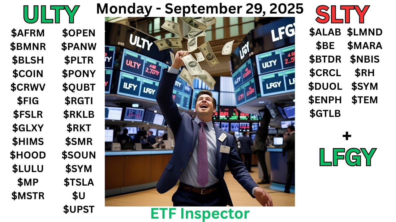 YieldMax Weekly Paying ETFs ULTY, SLTY + LFGY Trades & Holdings Monday ...