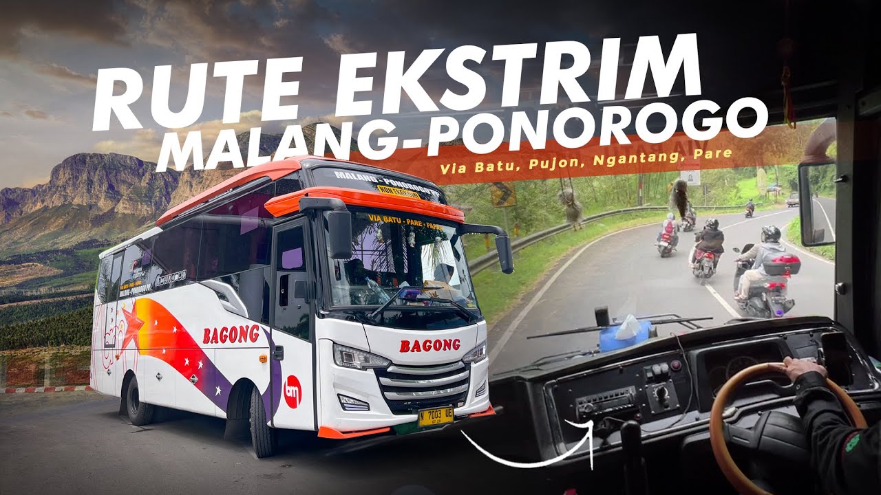 [ JALUR ORA UMUM ] SATU-SATUNYA BIS YANG LEWAT SINI‼️- Trip BAGONG Malang-Ponorogo via Pare