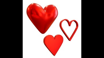 Simple Cartoon Heart many Models Format Low-poly 3D model