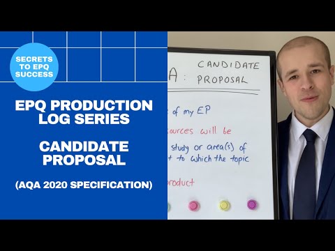 EPQ Secrets: Production Log Series - Part A Candidate Proposal (AQA 2020)