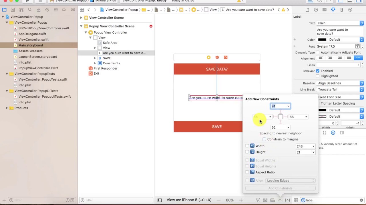 Create Popup ViewController Animation Swift 4