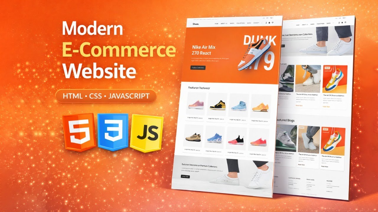 Build a Complete E-Commerce Website Using HTML CSS JavaScript | Step by ...