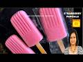 Strawberry Popsicle Stick Ice Cream Summer Dessert Wrapped Popsicles In Wrappers For Storage mp3