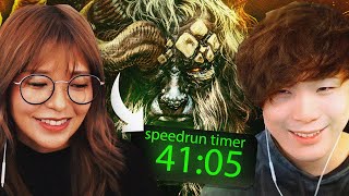 ONLY 40 MINUTES TO BEAT THE BOSS?? ELDEN RING SPEED RUN CHALLENGE ft. @sykkuno&quot;