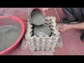 Amazing ideas from cement and egg tray  simple way to have beautiful and unique pots at home