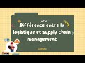 La diffrence entre la logistique et la supply chain management scm