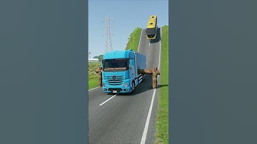 Cargo Trucks & Long Capsule Bus vs Logs Trap - BeamNG.drive #shorts #beamngdrive #bus