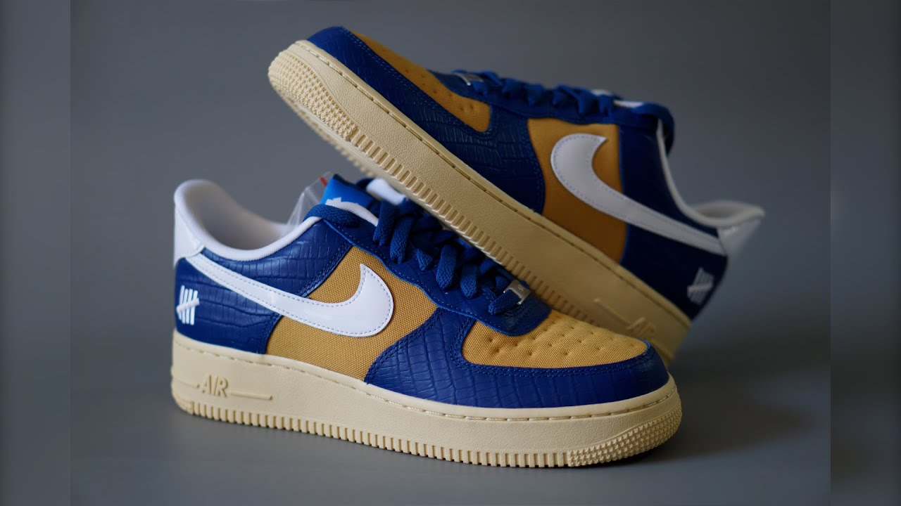 Nike Air Force 1 Low SP Undefeated 5 on It Blue Yellow Croc