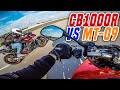 Yamaha MT-09 vs Honda CB1000R - RACE!