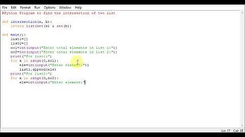 Python Program to find the intersection of two list