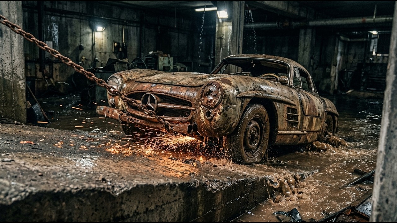 Rescuing a Forgotten 1955 Mercedes 300SL Gullwing Drowning in a Basement for 40 Years
