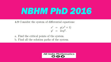 NBHM PhD 2016 || Q.4.9.System of Diffrential Equation