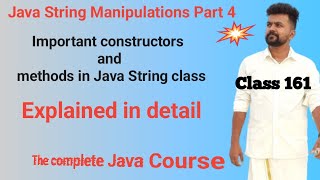 Java String Manipulations- class 4- Important constructors and methods in Java String class