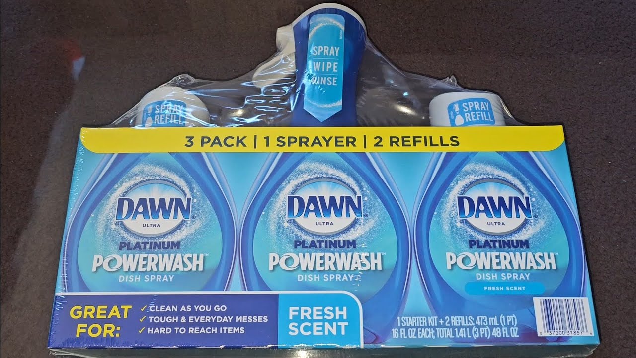 Dawn Powerwash Spray Starter Kit, Platinum Dish Soap, Fresh Scent