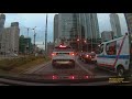 Driving through Warsaw - Wola skyscrapers & new business district / close to downtown / dash cam