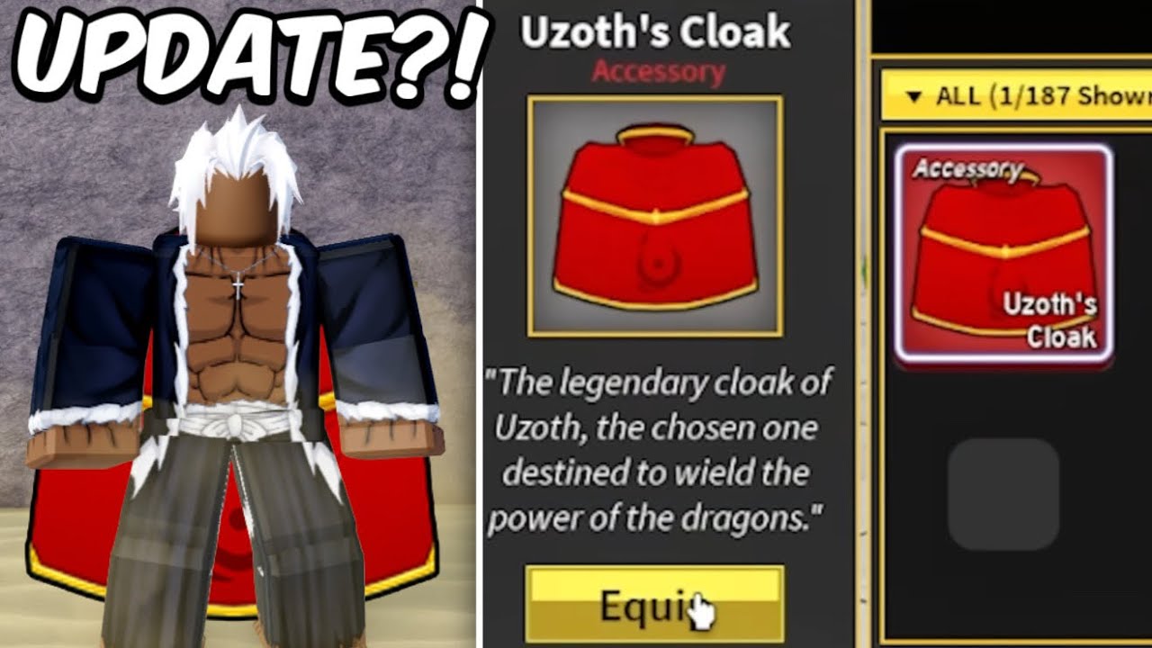 Blox Fruits Update NEW ACCESSORY! Uzoth Cloak Accessory in Gravity ...