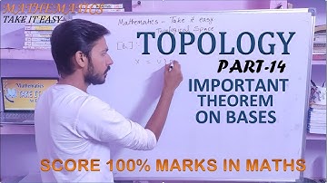 Important theorem on base for a Topology// Topological space/ Mathematics for M.A/ M.sc.