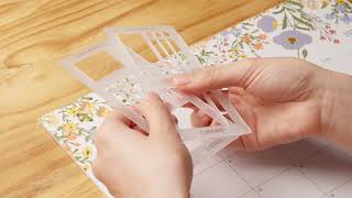 Cabbrix 18-Month Flip Magnetic Calendar with Planner ruler - Floral | Greenery