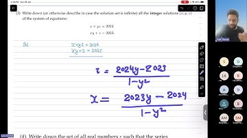 NBHM 2024 | Question 3 Solution – Integer Solutions for Systems of Equations