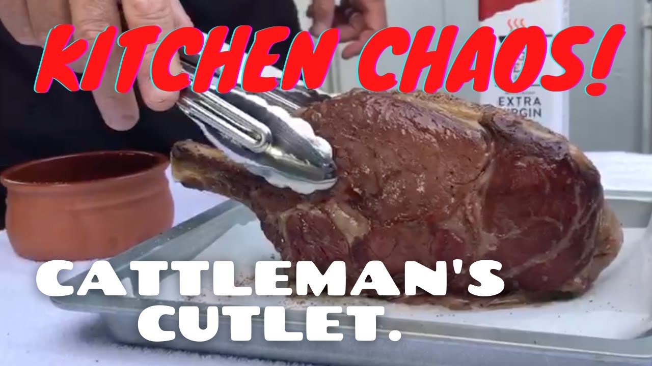 Cooking up a storm. kitchen chaos! Cattleman's cutlet. Flame Grill