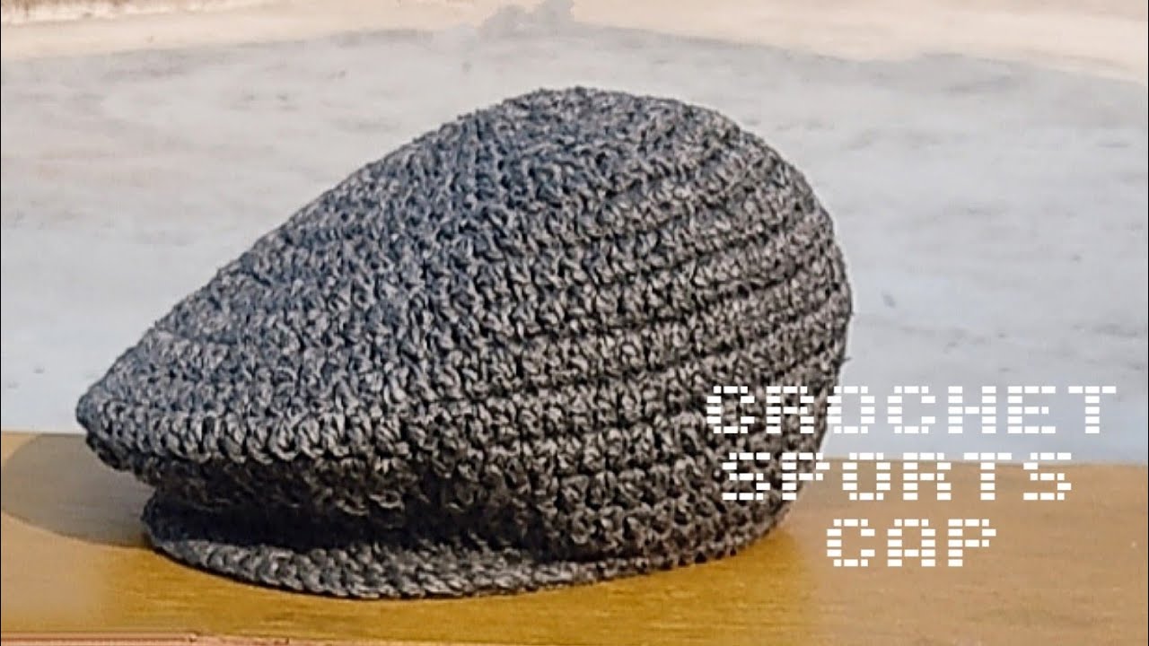 Handmade Crochet Sport / golf / Baseball Cap ( With English Subtitles