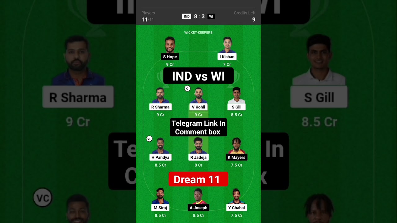 IND vs WI Dream 11 Prediction || IND vs WI Dream 11 Team || IND vs WI Dream 11 || 