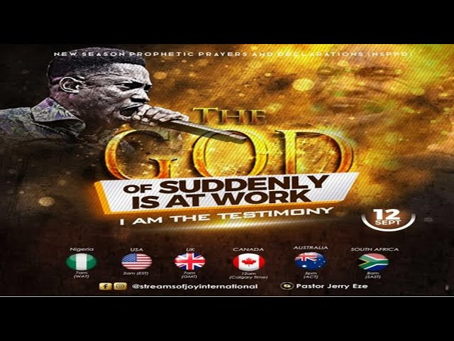 ⁣THE GOD OF SUDDENLY IS AT WORK - I AM THE TESTIMONY || NSPPD || 12TH SEPTEMBER 2024