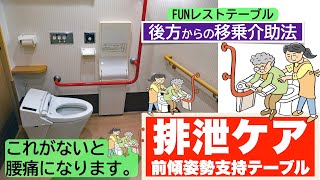 介護用トイレの設置の工夫　排泄介助テーブル　ドアはコマニーのやさしいドアがお年寄りにやさしい