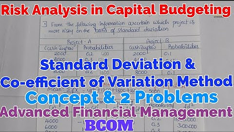 Standard Deviation &Co-efficient of Variation Method Risk Analysis in Capital Budgeting AFM (ಕನ್ನಡ)