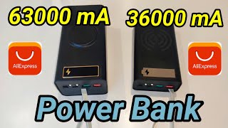 Power Bank 63000 mA, 36000 mA.