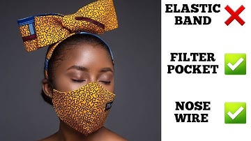 How to make a Facemask Without Elastic band // DIY Medical FACEMASK with Filter Pocket // Nose wire