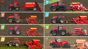 Fs14 Vs Fs16 Vs Fs18 Vs Fs20 Vs Fs22 Vs Fs23 Vs Fs25 | Sowing With Case  Tractor | Timelapse 