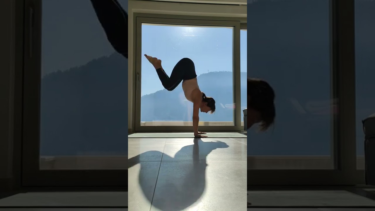 Yoga flow_ flying crow- handstand -locust pose- pigeon pose