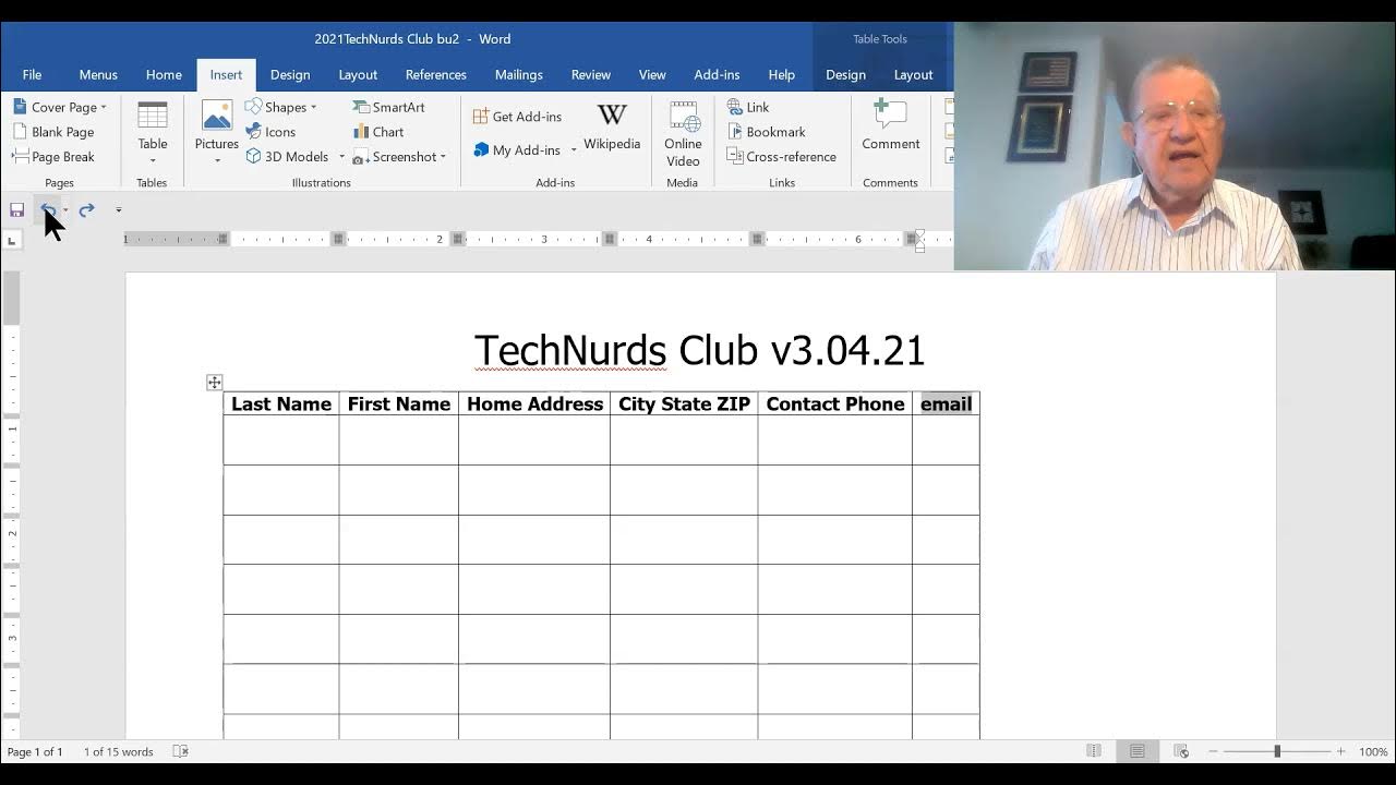 Creating a quick database with Microsoft Word - YouTube