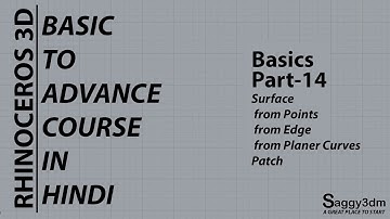 Rhino Basics in Hindi - 14 Surface Creation explained 4 commands
