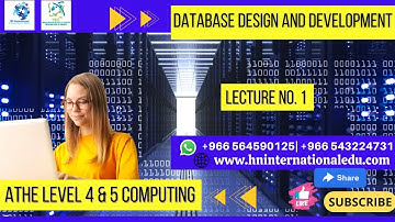 Database Design and Development Lecture 1 ATHE Level 4 & 5 Computing