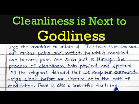 paragraph essay on cleanliness is next to godliness