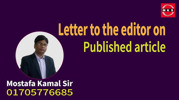 Letter to the editor on published article ( for BCS written examination)