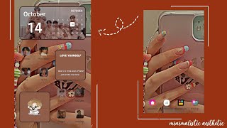 make your android homescreen aesthetic 2021🌼 BTS brown theme 💜 screenshot 2