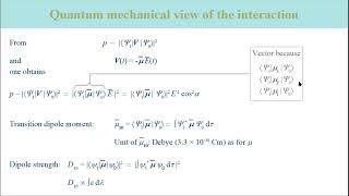 VibSpec 12 Transition Dipole Moment for the Absorption of Infrared Radiation