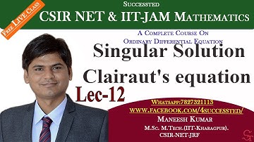 #12 | Singular Solution | Clairaut